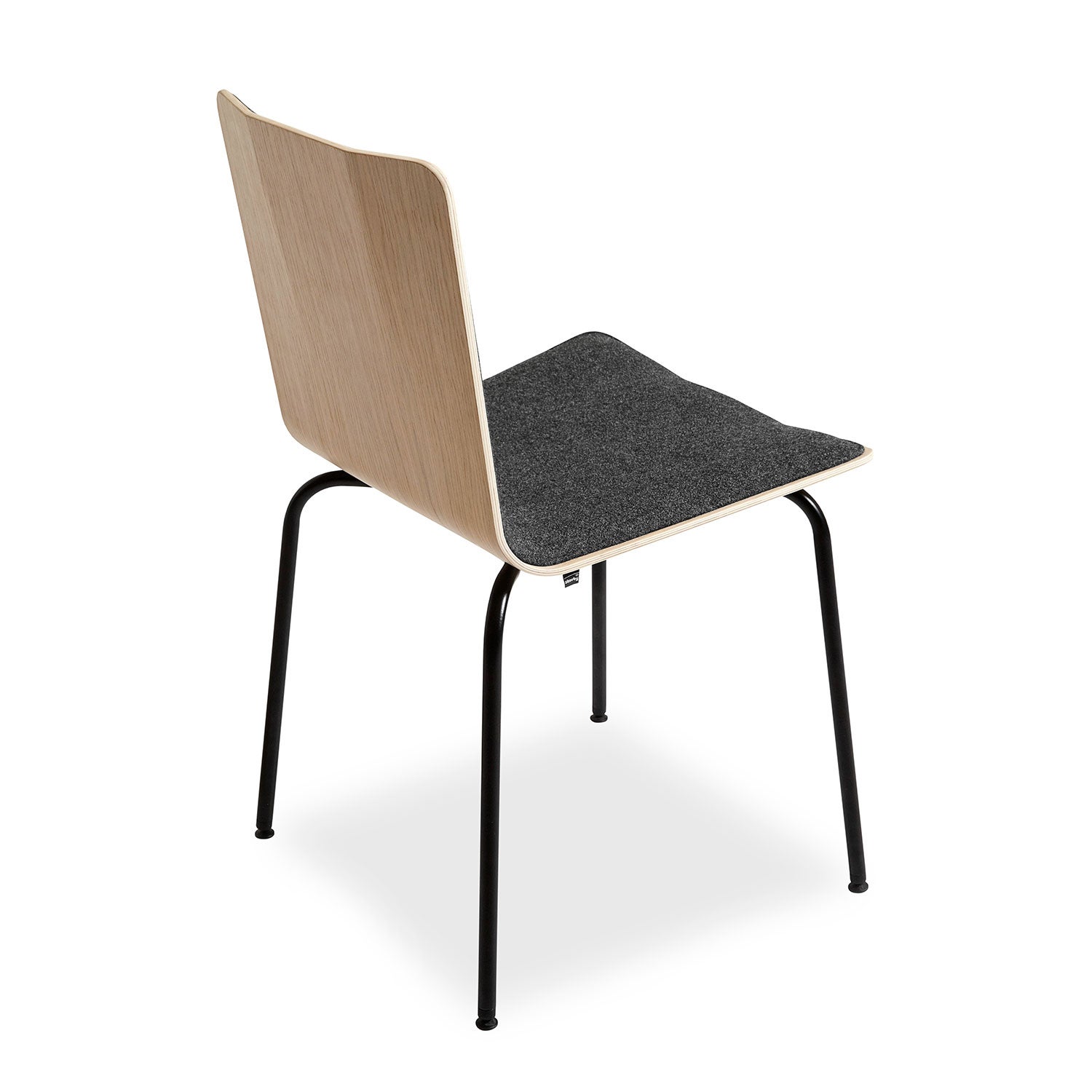 Sm801 dining chair, black steel with leather