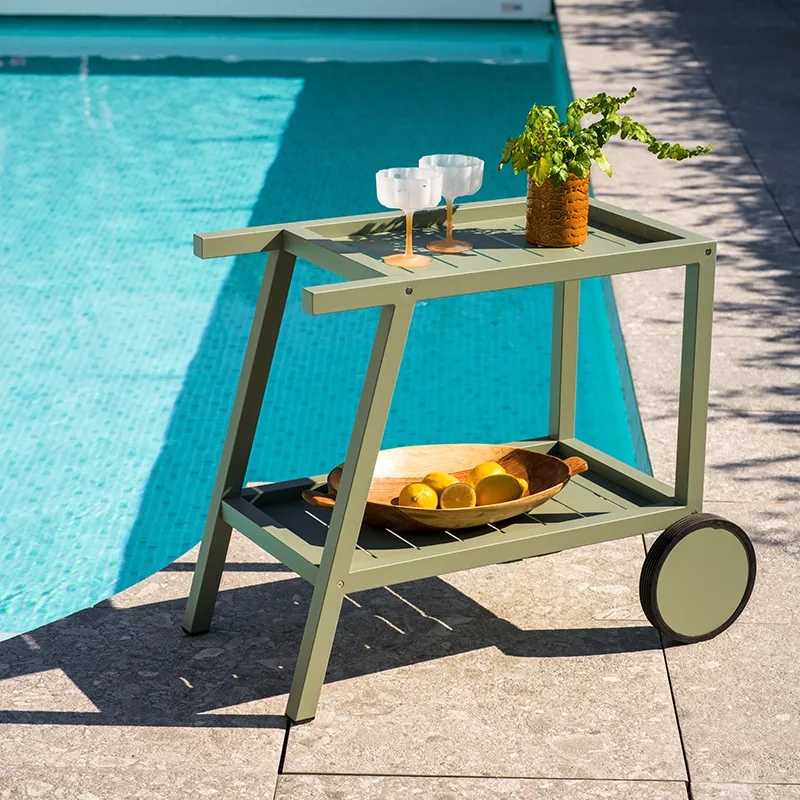 Samvaro serving trolley Dusty Green