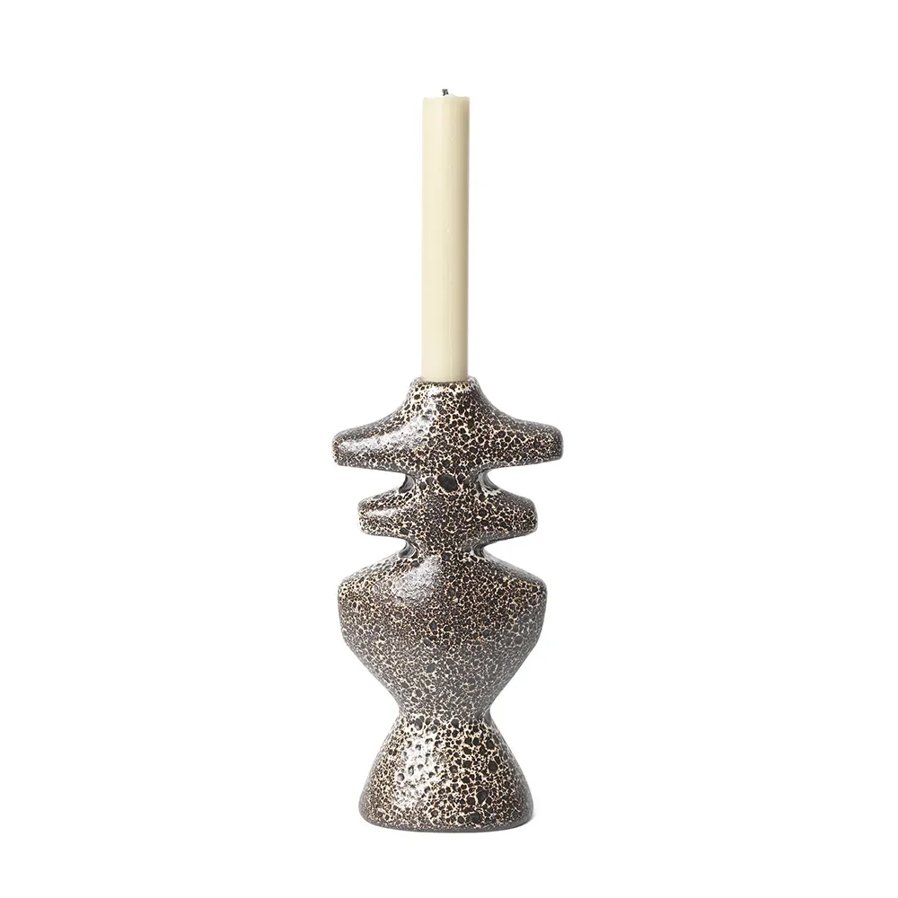 Yara Candle Holder - Large - Brown Spot