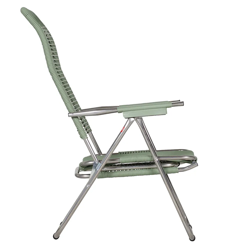 Spaghetti sun lounger sage green aluminium