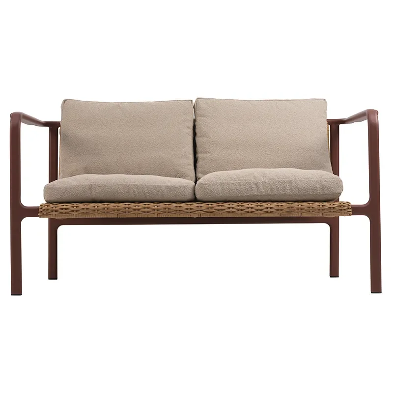 Motty 2-seater sofa     Zin Red / Teddy Beige