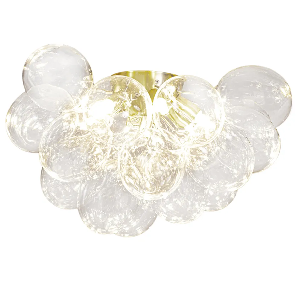 Gross ceiling Ø50cm brass/clear glass