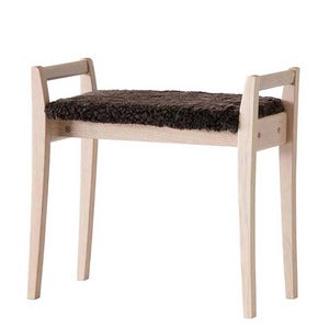 Meja Stool White oiled Oak/Sheepskin Brown