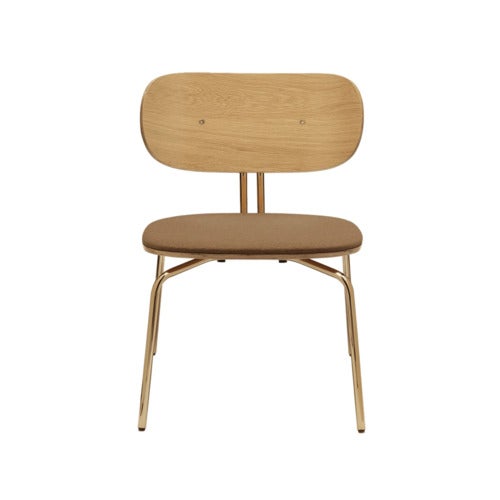 Curious Lounge Chair Oak/Brass Sugar Brown