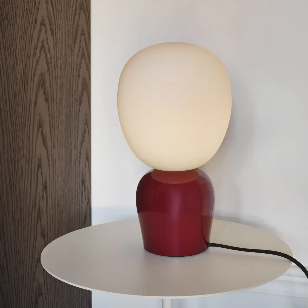 Table lamp Ø18.4 x H33.5 cm Metal/Glass Wine red