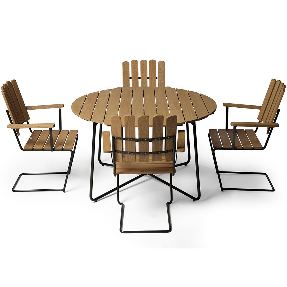 A2 Armchair Oiled Oak/Dark Green Frame