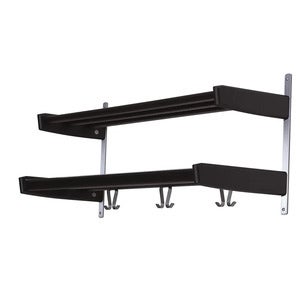 Meja Hat rack 90 cm 2 shelves Black stained Oak