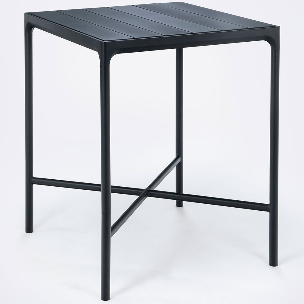 Four bar table 90x90 cm black aluminium