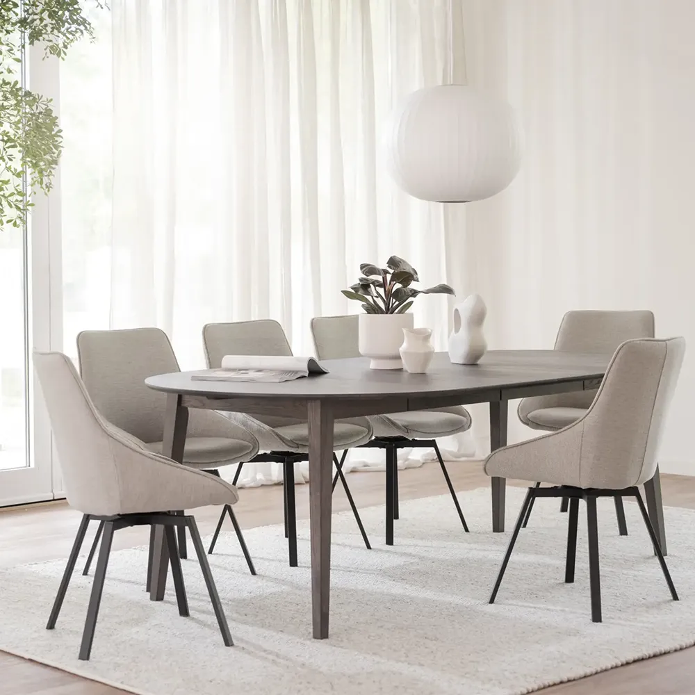 Filippa dining table 120-165x120 cm dark brown oak