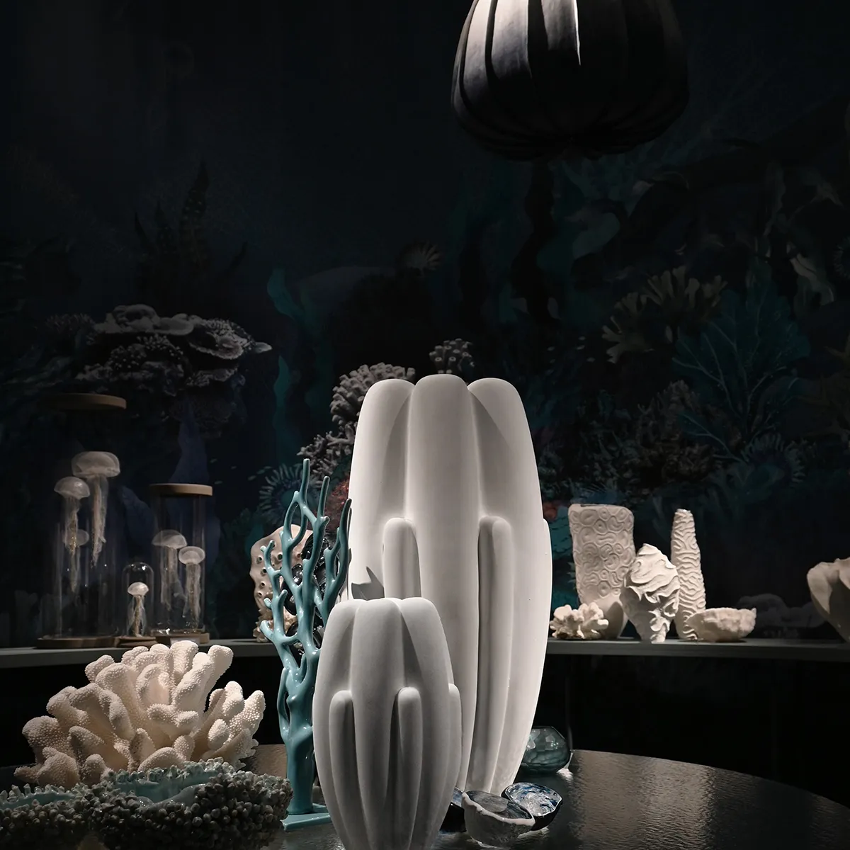 Handmade Vase Bloom Slim Big Bone White H68 cm