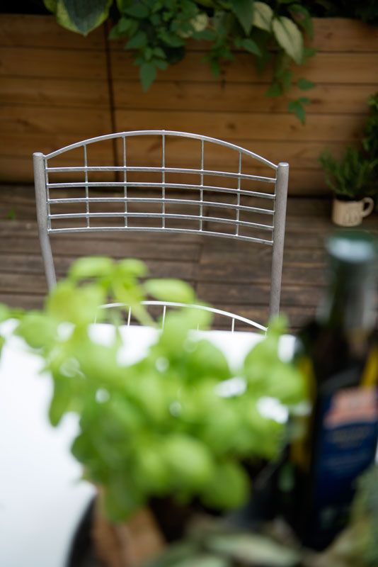 Table High Tech 60 White Laminate / Hot dip galvanised Stand