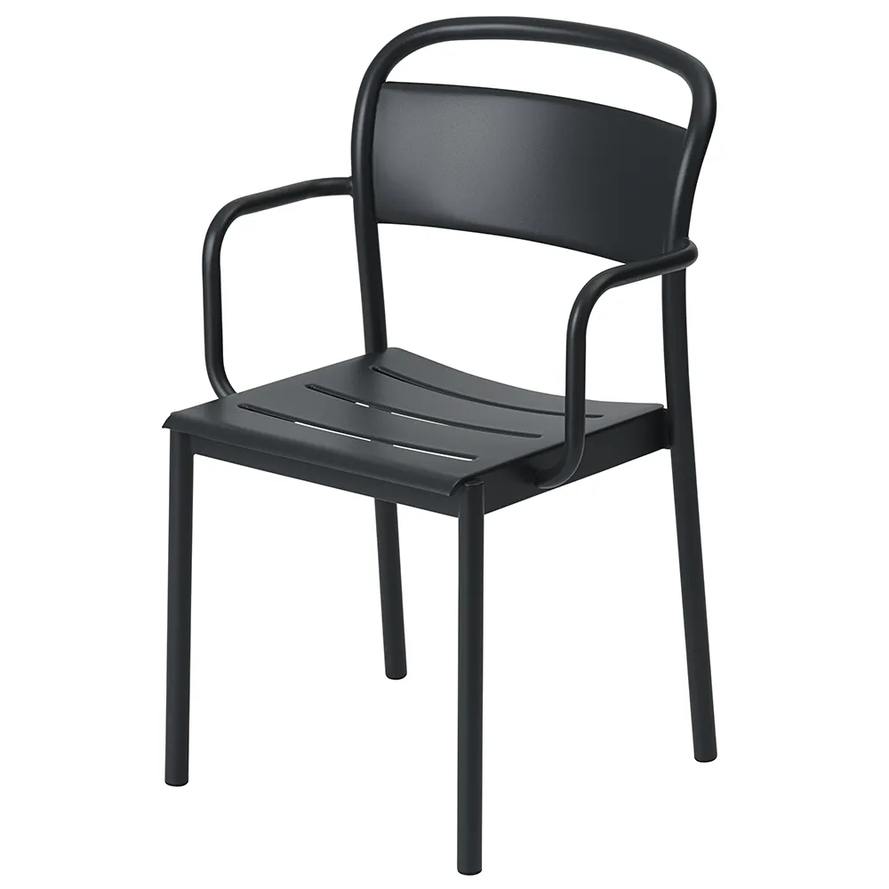 Linear Steel Armchair - Anthracite Black 