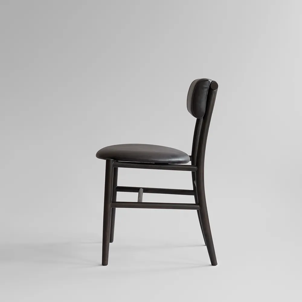Nama Dining Chair - Coffee Black, Aniline leather black