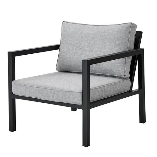 Belfort armchair   including cushions black / Peral Grey