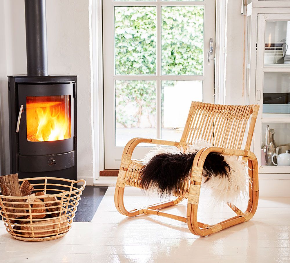 Curve lounge armchair Natural