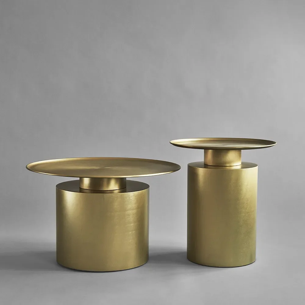 Pillar Table, Low - Brass