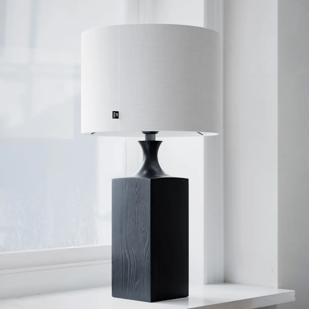 Woody table lamp H: 56cm black/white