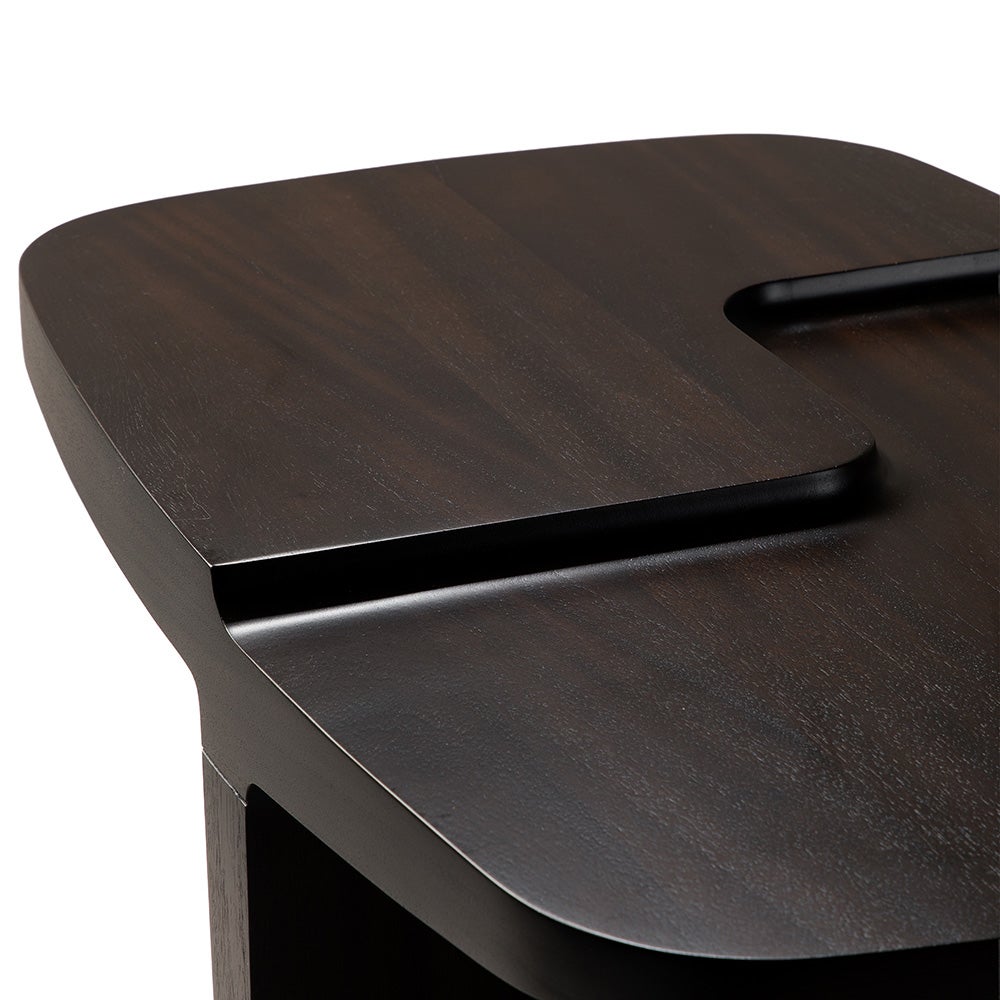 Brutalist Side table Mahogany