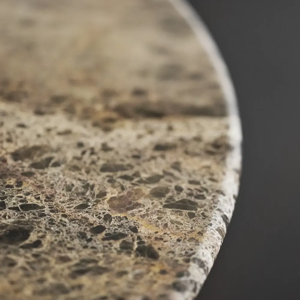 Taransay Dining Table Ø125 cm Brown Marble/Brown Oak