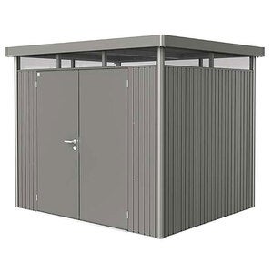 Highline Garden shed double door size h3 metallic quartz-grey Biohort