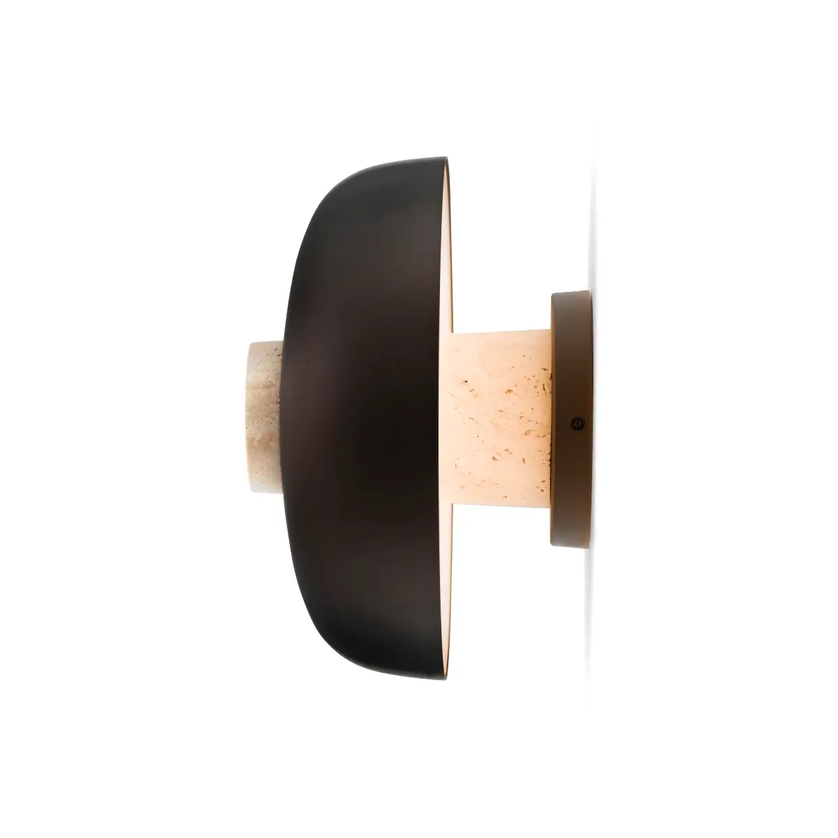 Reverse Wall Lamp Travertine, Sand/Aluminium Bronze