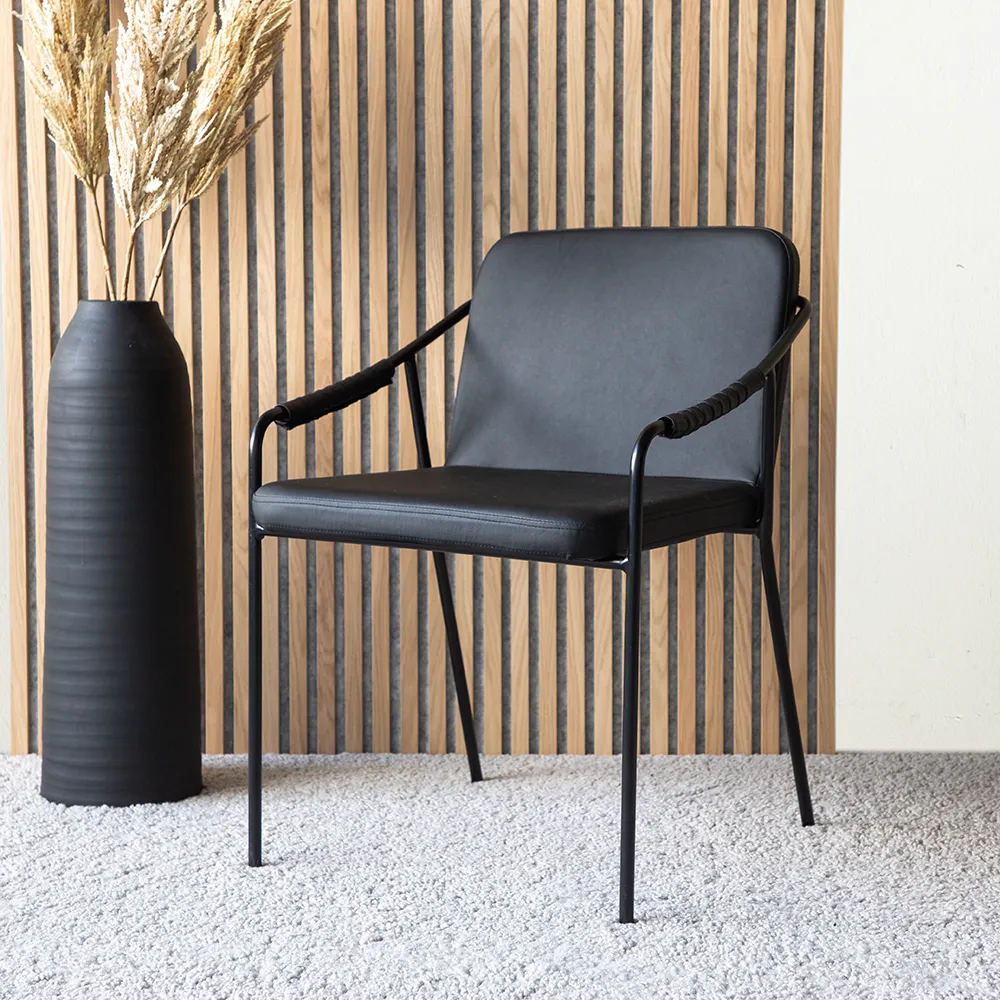 Tvist Dining Chair Black PU 2-pack