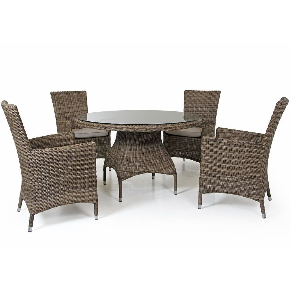 Ninja dining table 120 cm rustic synthetic rattan