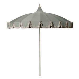 Parasol with fringes Ø240 cm Eucalyptus
