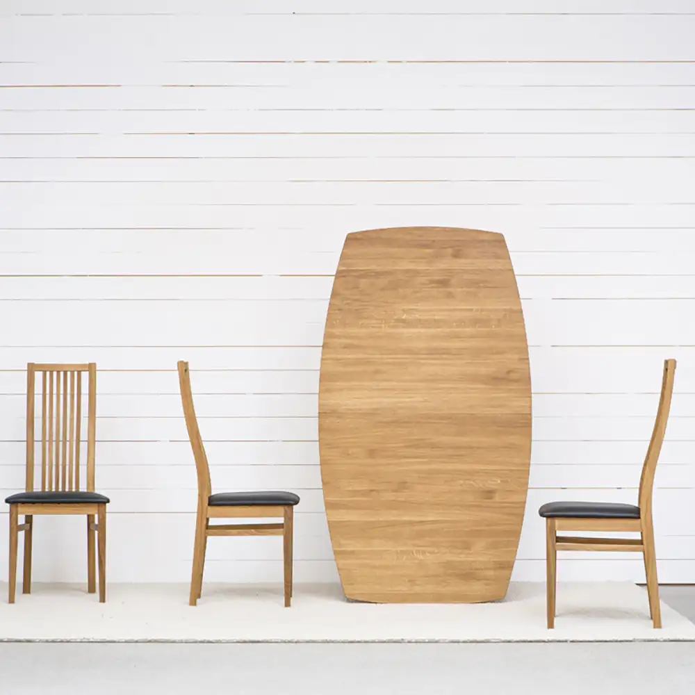 Allegro dining chair oiled oak w/ black leather 2-pack