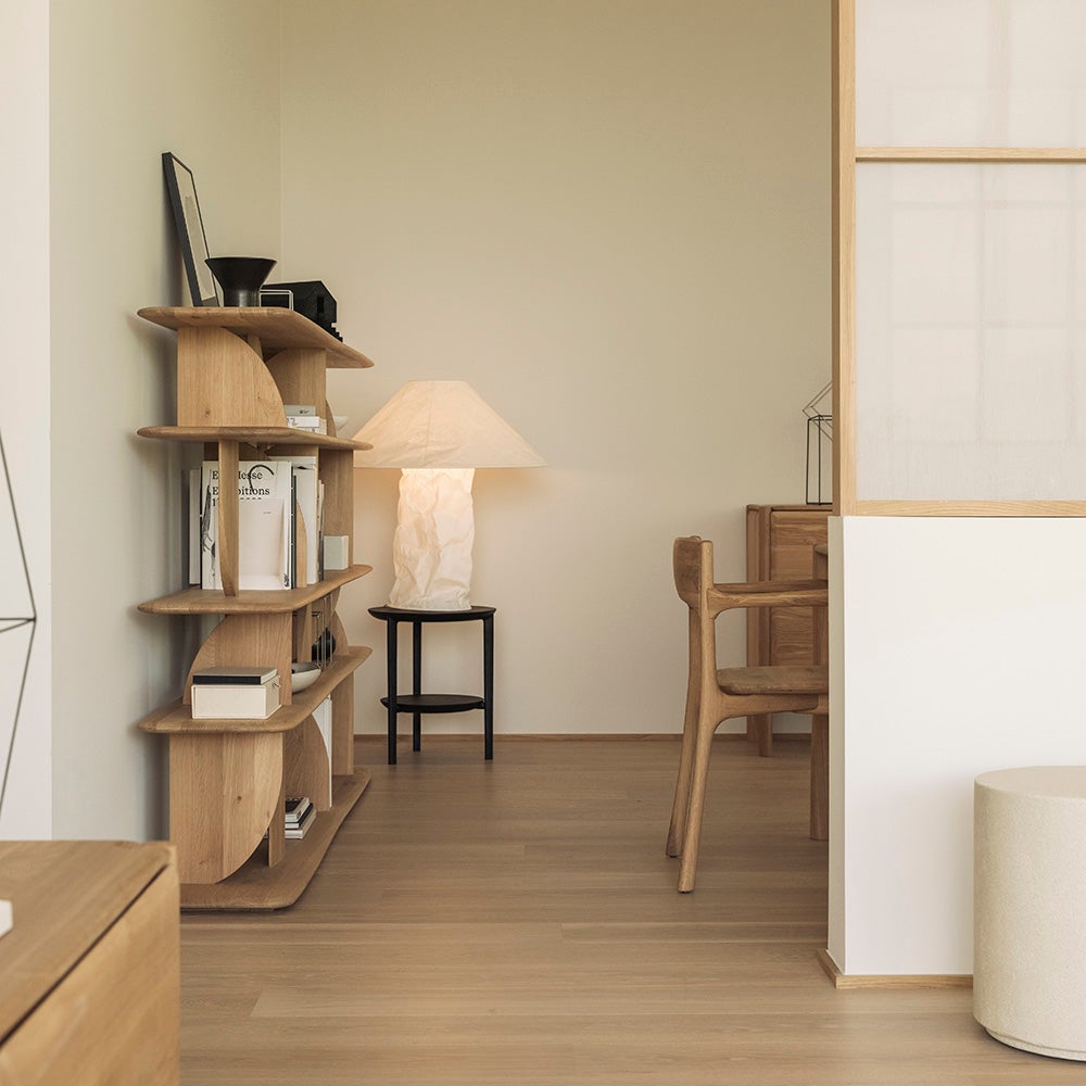 Geometric Shelf Oak 210x35x130 cm