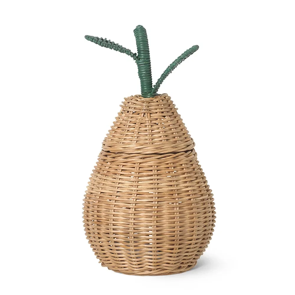 Pear braided storage basket small