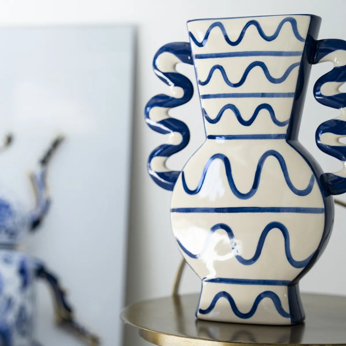 Decorative Vase Blu 2 H32 cm