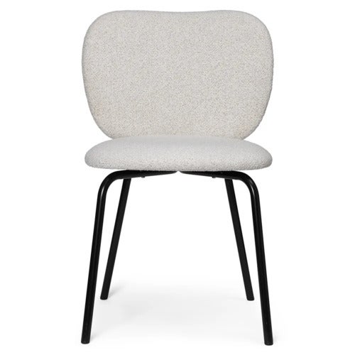 Rico Chair Black Soft Bouclé - Off-white/Sand
