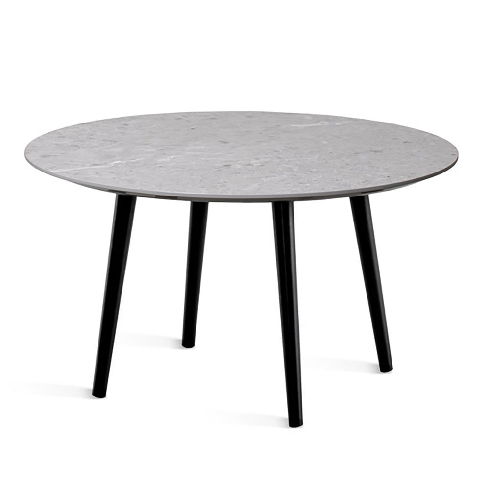 MILES coffee table Ø80 cm sandstone laminate, 4 black wooden legs