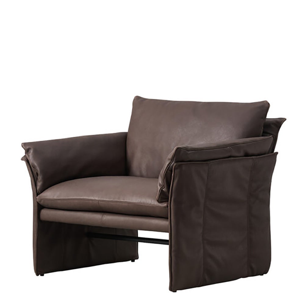 Harlem armchair in leather-Espresso