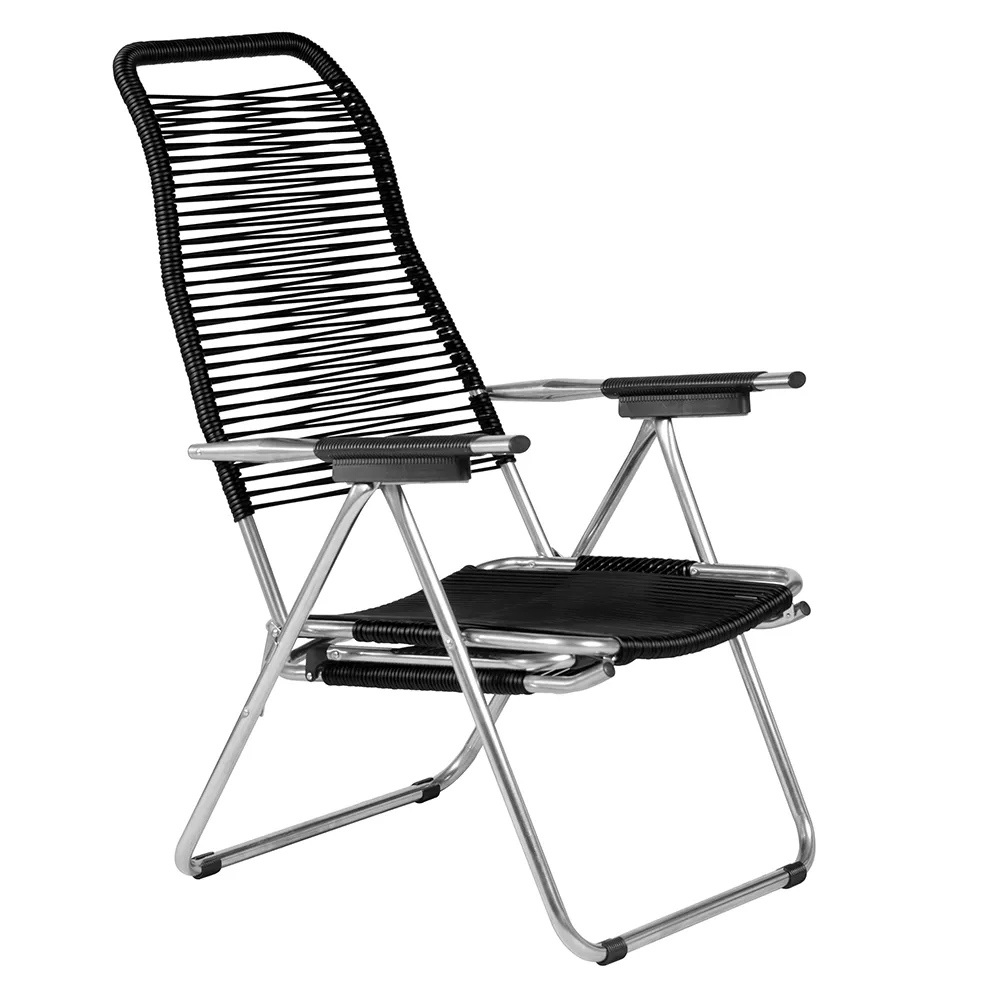 Spaghetti sun lounger black aluminium