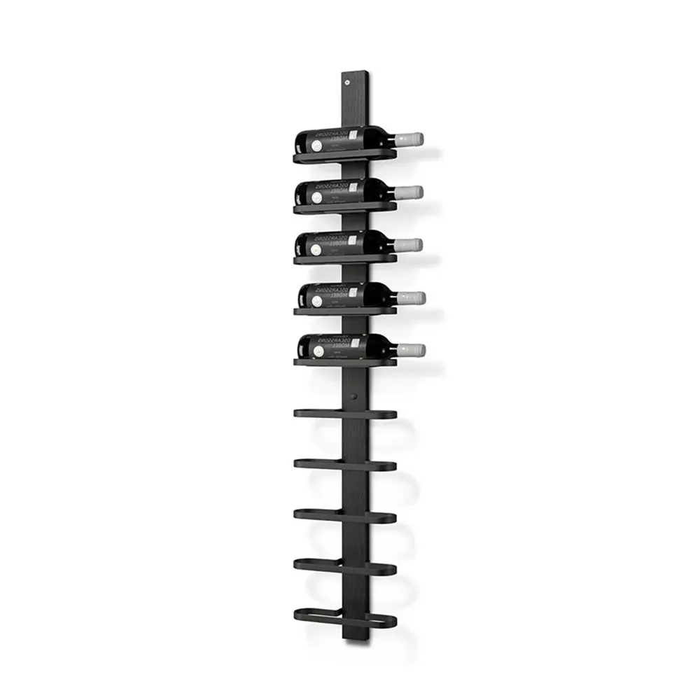 Mazzi Wine Rack 10 bottles Black Stained Oak/Matt Black Steel