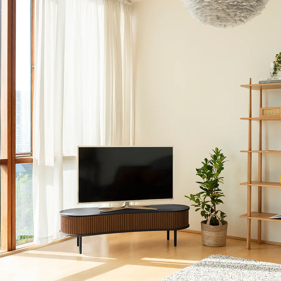 Audacious  TV stand Black Oak/Hazelnut