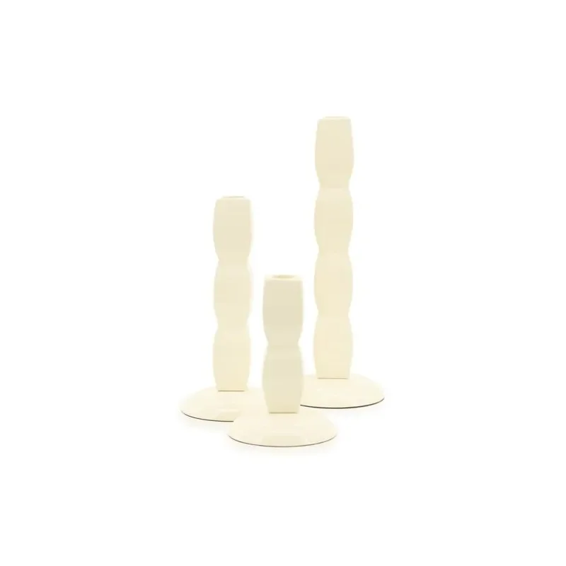 Prinz candle holder 10x10x28 cm / 10x10x21 cm / 10x10x15 cm aluminium beige