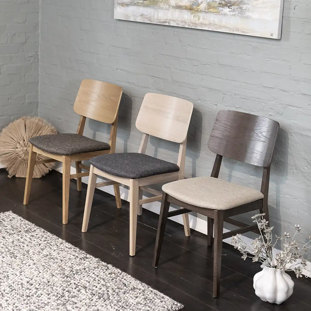 Stevie Dining Chair oiled oak/grey 2-pack