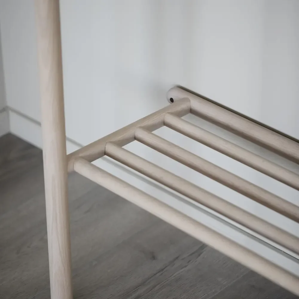 Milford clothes rack white pigmented oak