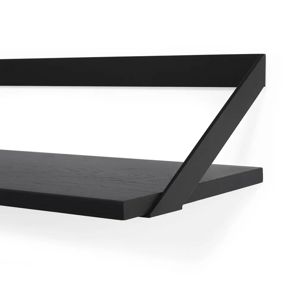  Ribbon shelf 140x20 cm black oak/black metal