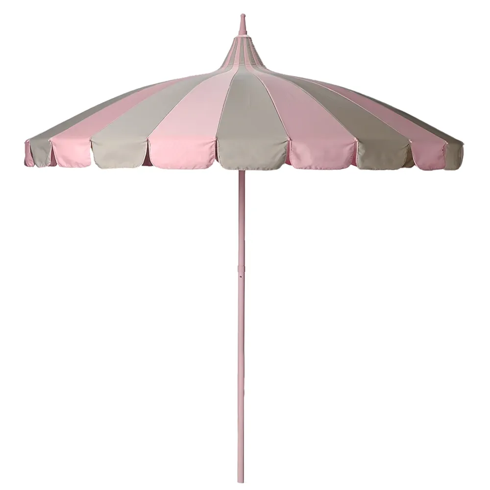 Parasol Ø240 cm Pink/Beige striped