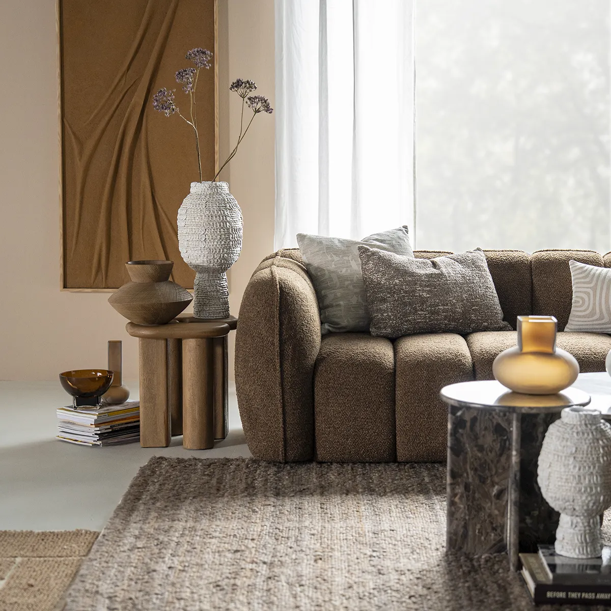 Sofa Cubetto (2.5-Seater) Brown