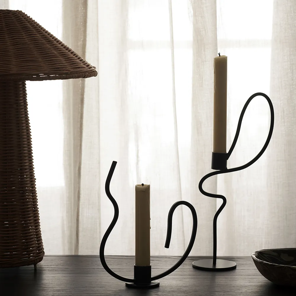 Valse Candle Holder - High - Black