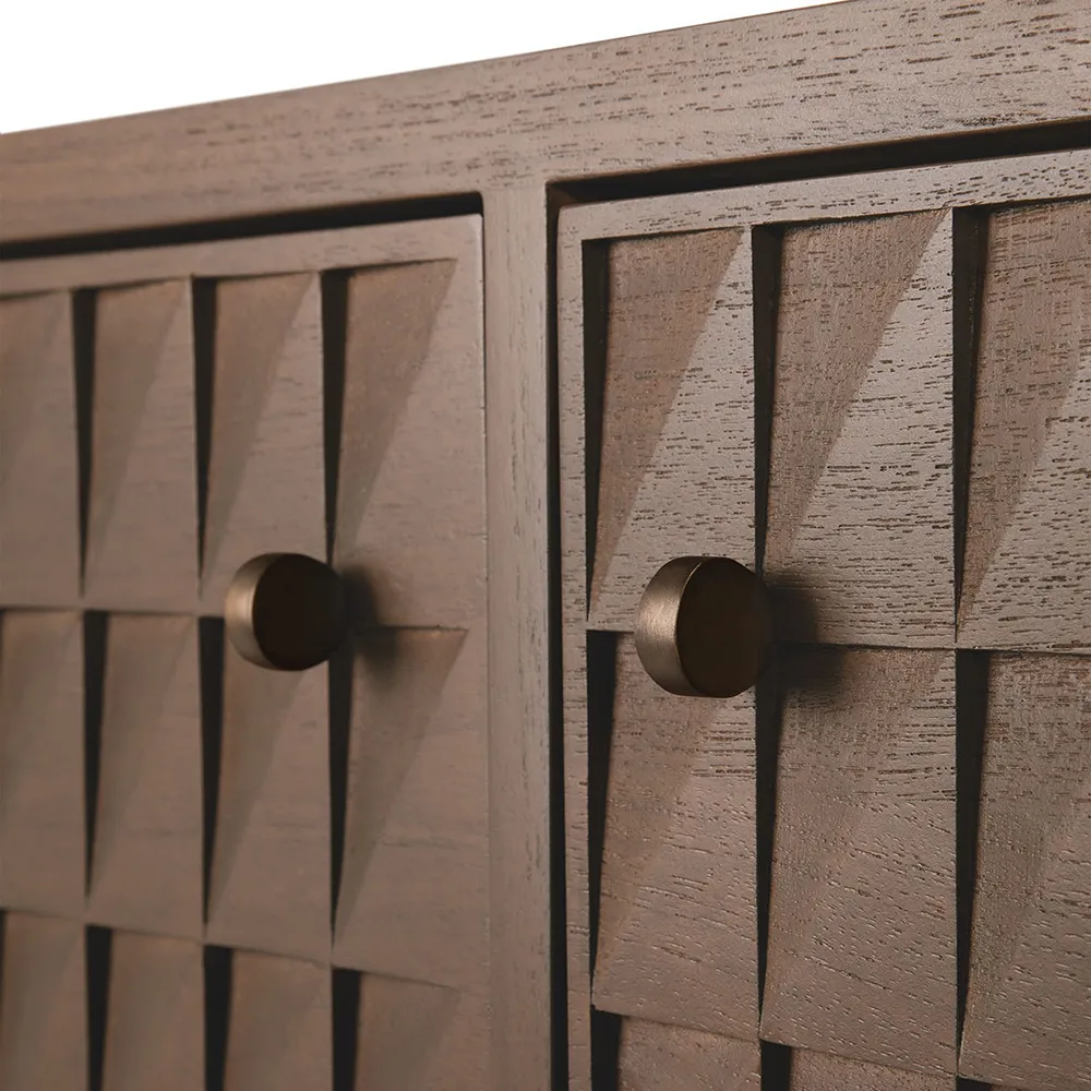 TV Cabinet in Teak Sono Light Brown L160 cm