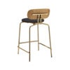 Curious Low Bar Stool Oak/Brass Shadow