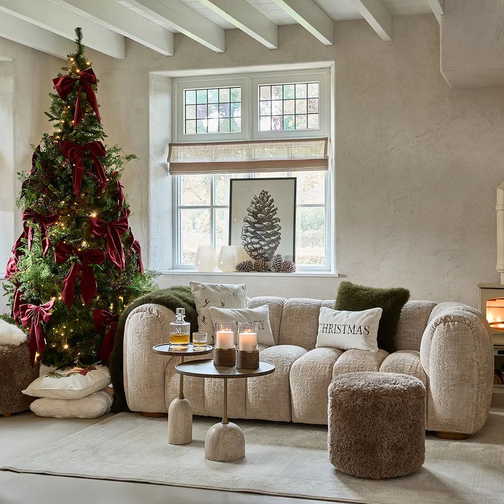 Footstool Bowery Raccoon Taupe