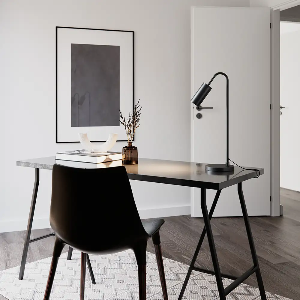 Curve Table Lamp Matt Black