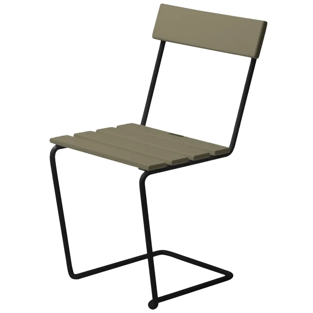 Chair 1 Green lacquered Oak / Black Stand